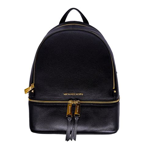 michael kors rhea zip large leather backpack|Michael Kors Rhea Zip Medium Leather Backpack, Black.